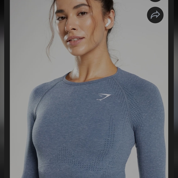 Gymshark Vital Crop Top - Evening Blue Marl - Picture 4 of 11